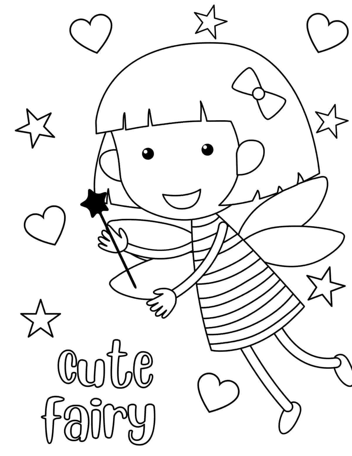 cute fairy coloring page