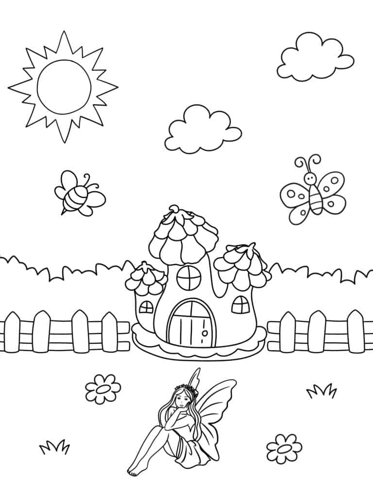 20 Free Printable Fairy Coloring Pages - Prudent Penny Pincher