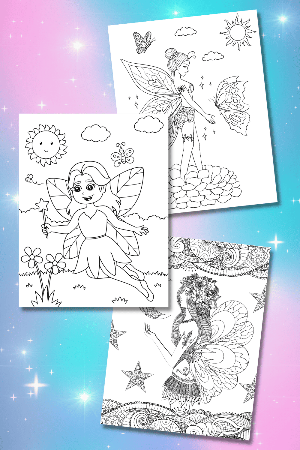 fairy coloring sheets