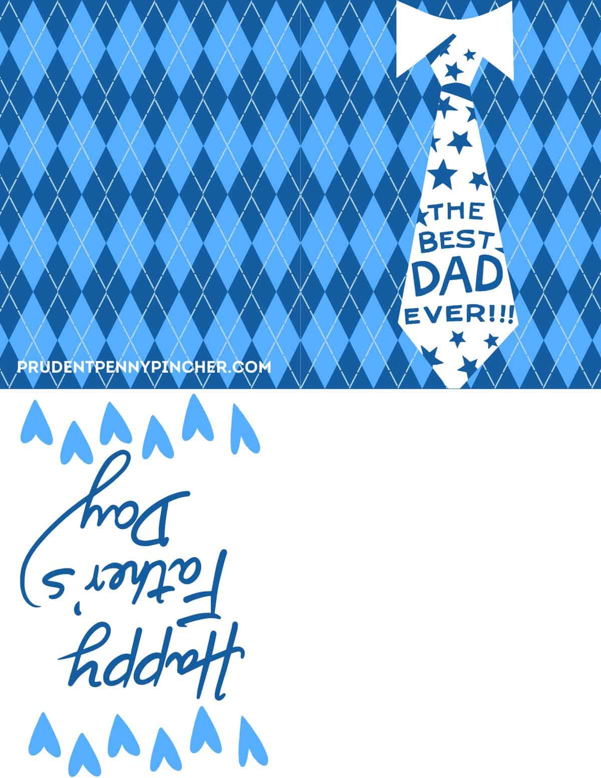 Best Dad Ever tie printable card for Father's Day 