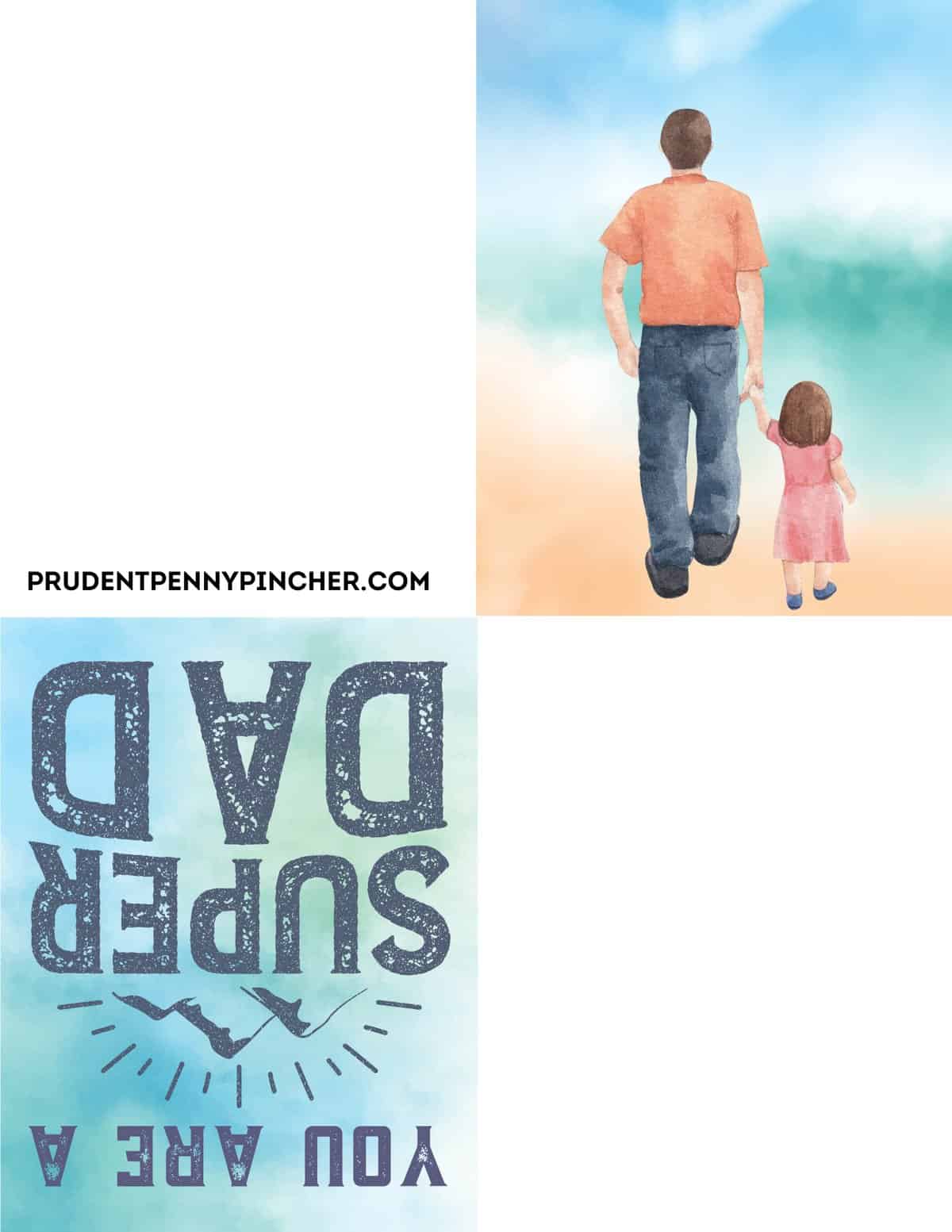 super dad watercolor card