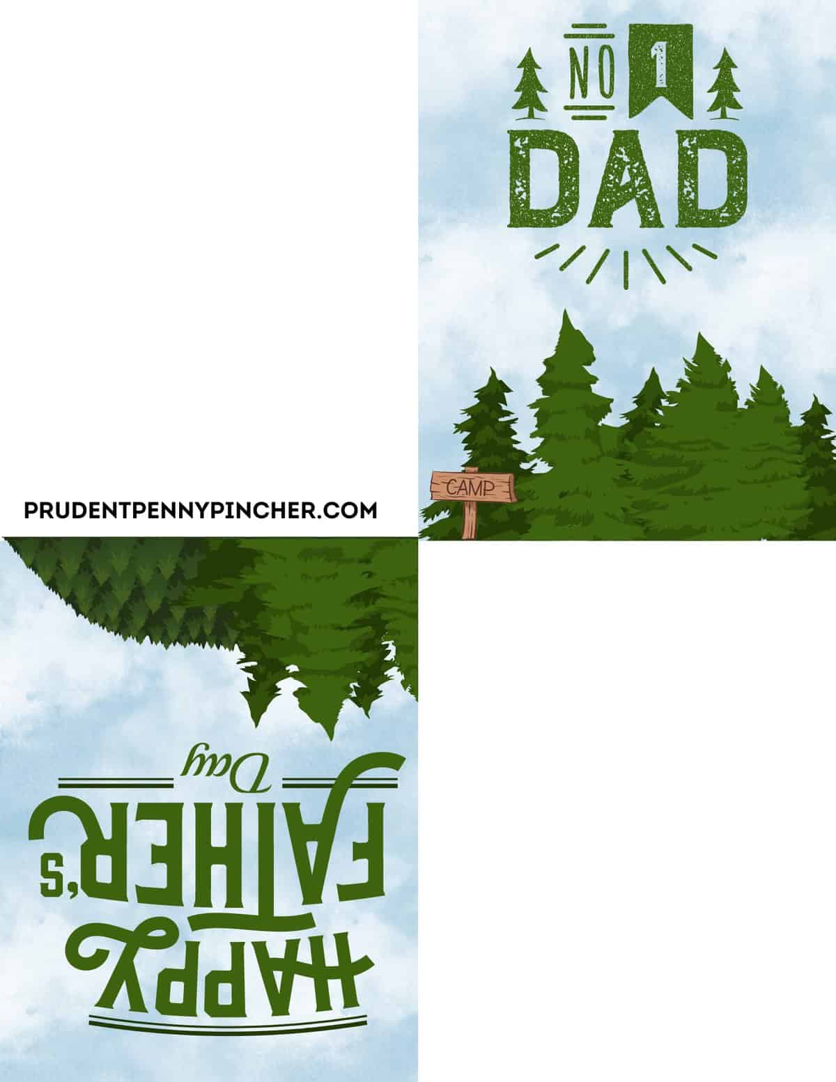 printable #1 Dad Camping Father's Day Card