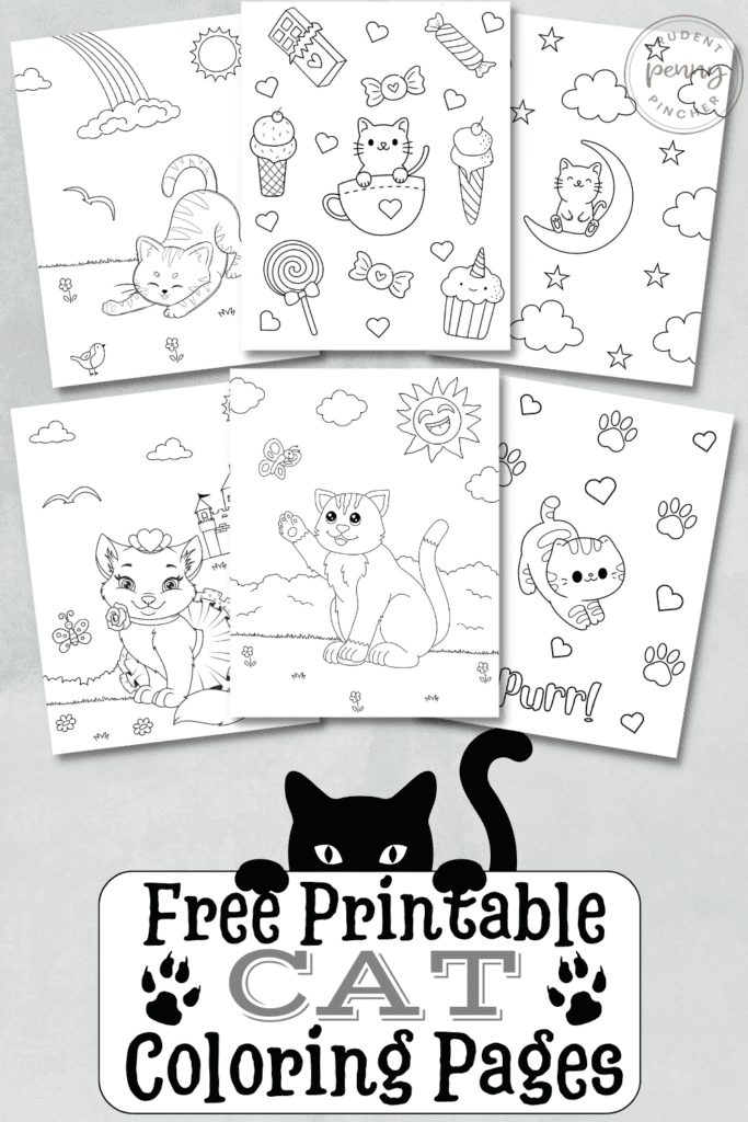 free printable cat coloring pages for kids and adults