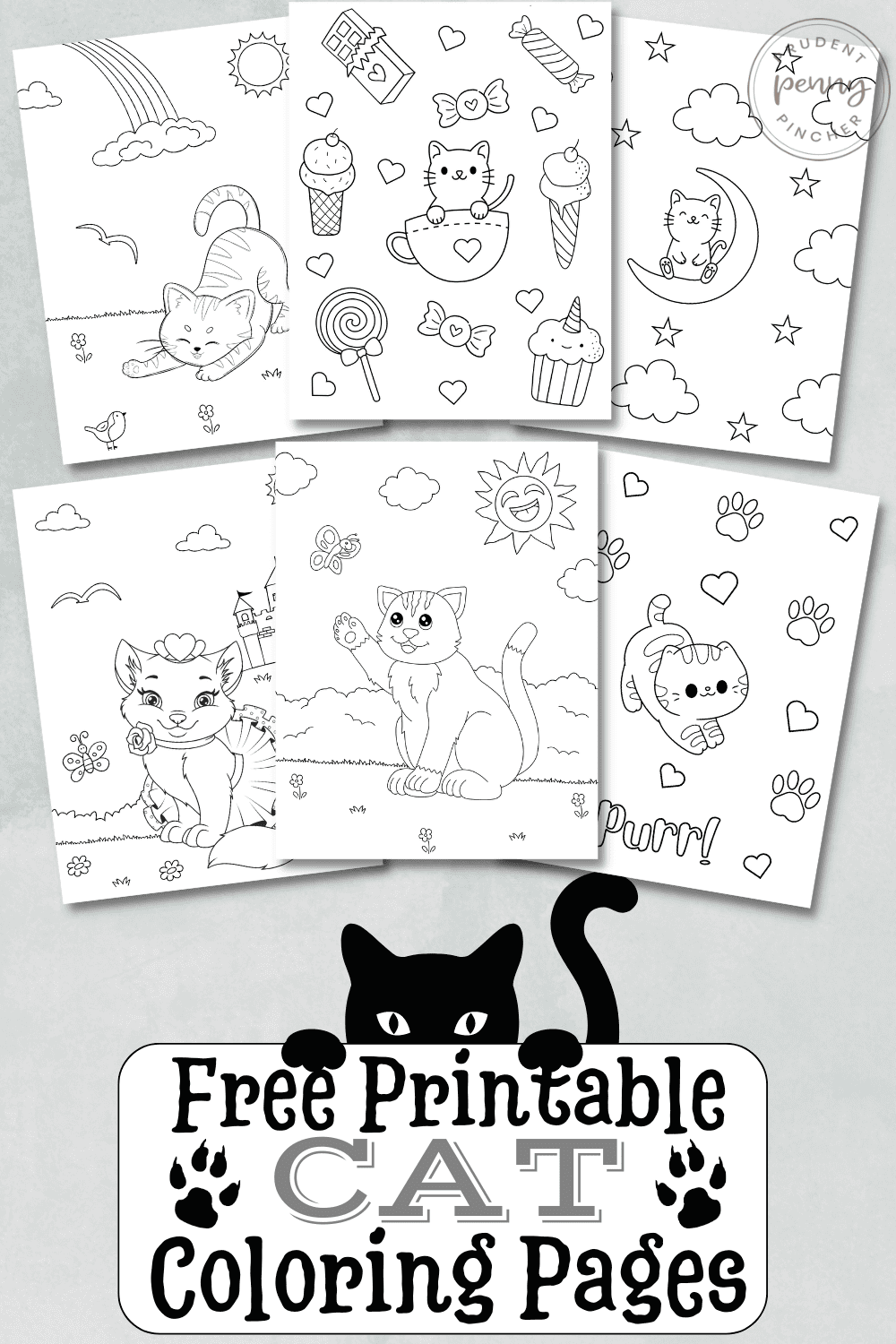 free printable cat coloring pages for kids and adults