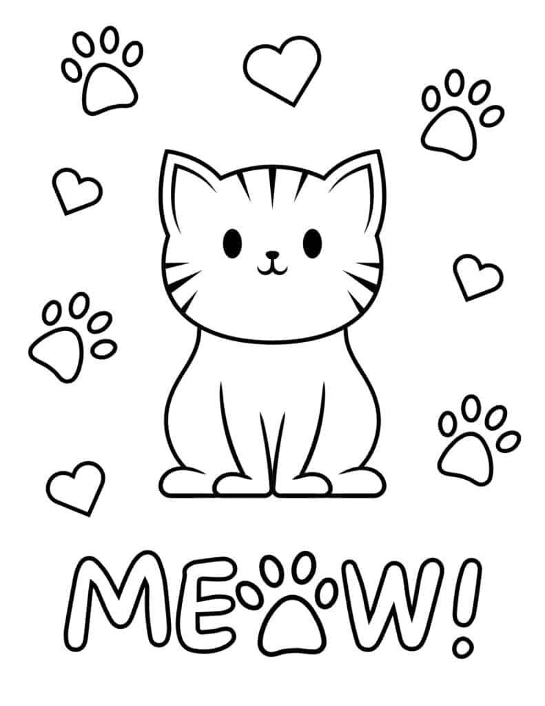 Cat Coloring Pages  Free Printable Kitten Coloring Sheets