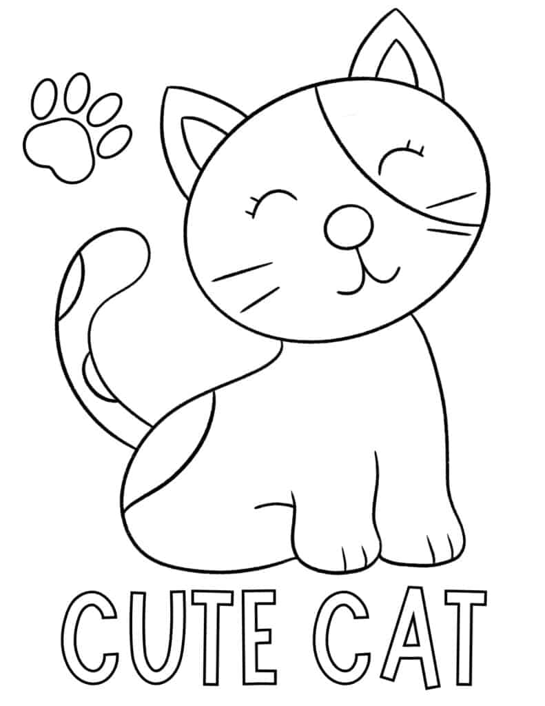 cute cat coloring page