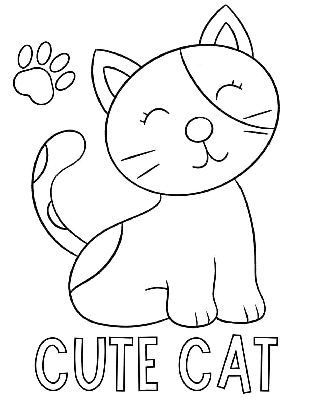 cute cat coloring page