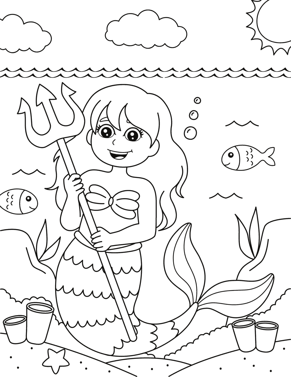 20 Free Printable Mermaid Coloring Pages for Kids - Prudent Penny Pincher