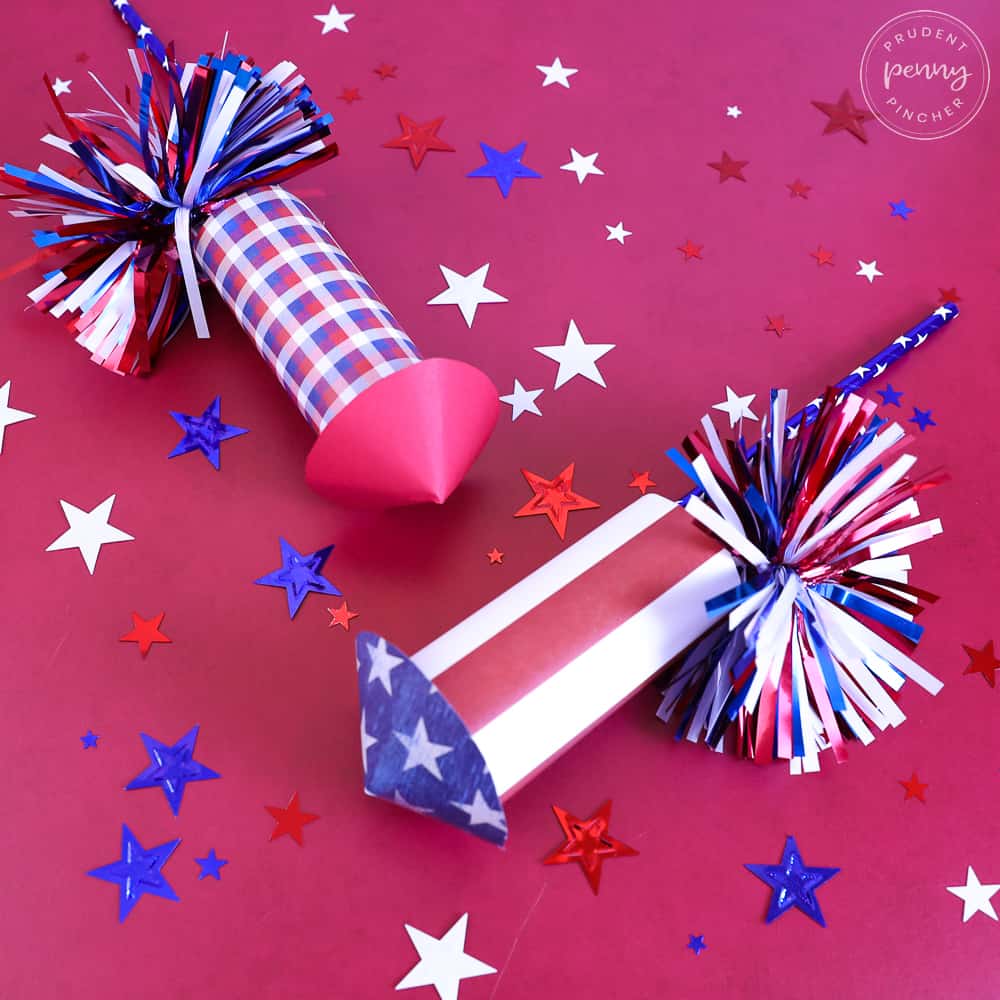 4th of July toilet paper roll rocket craft for kids