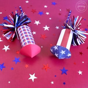 4th of July toilet paper roll rocket craft for kids
