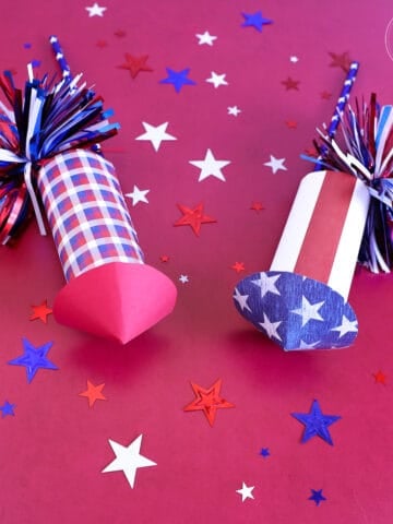 4th of July toilet paper roll rocket craft for kids