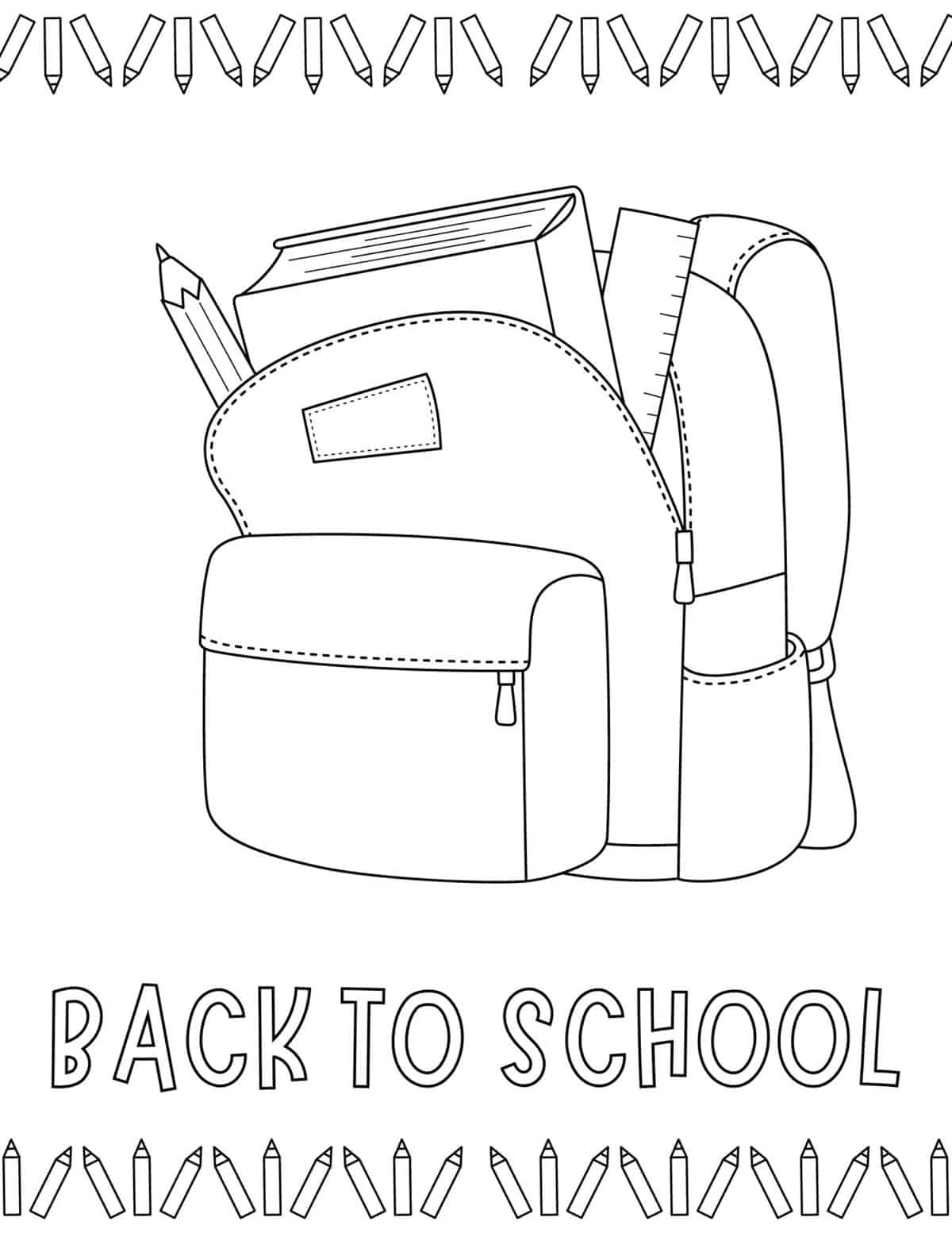 back to school backpack coloring page