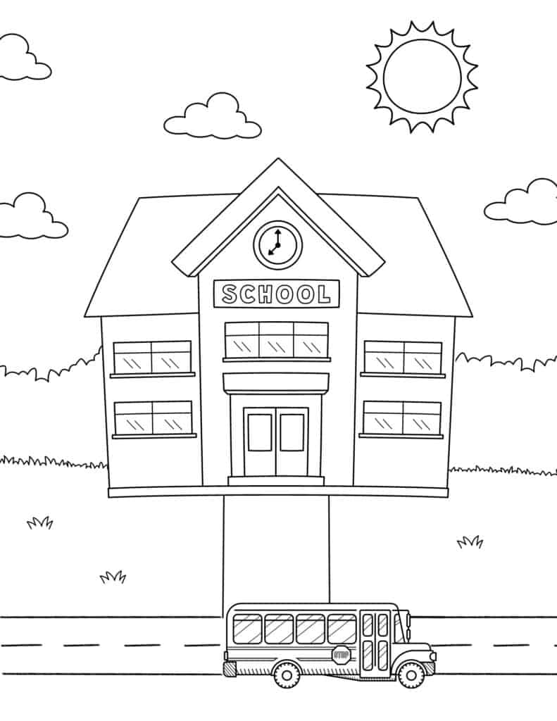 schoolhouse coloring sheet