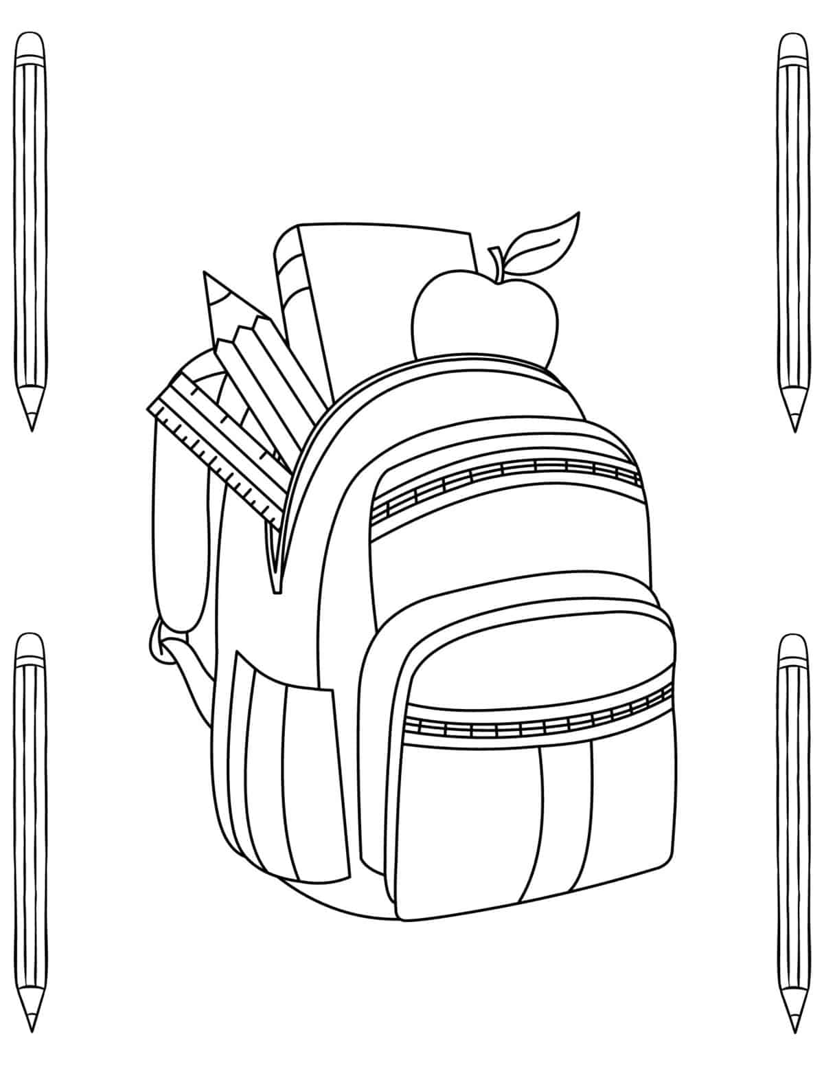 backpack coloring page