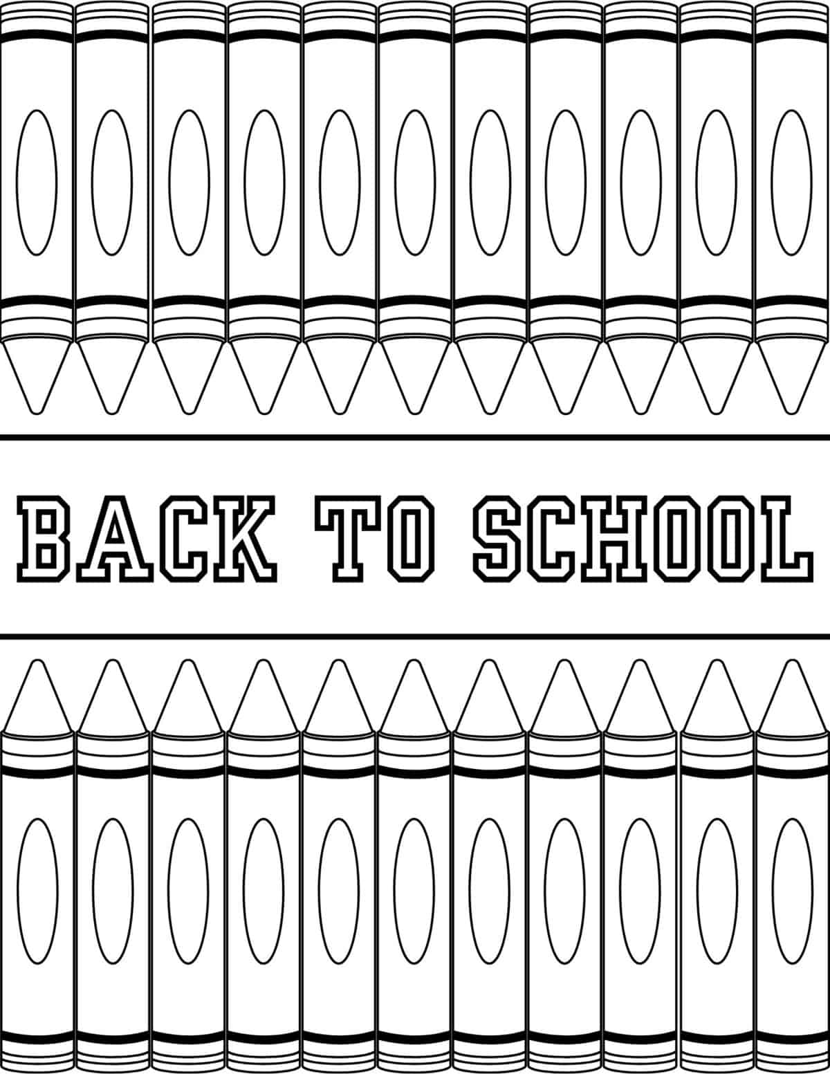 back to school crayons coloring page