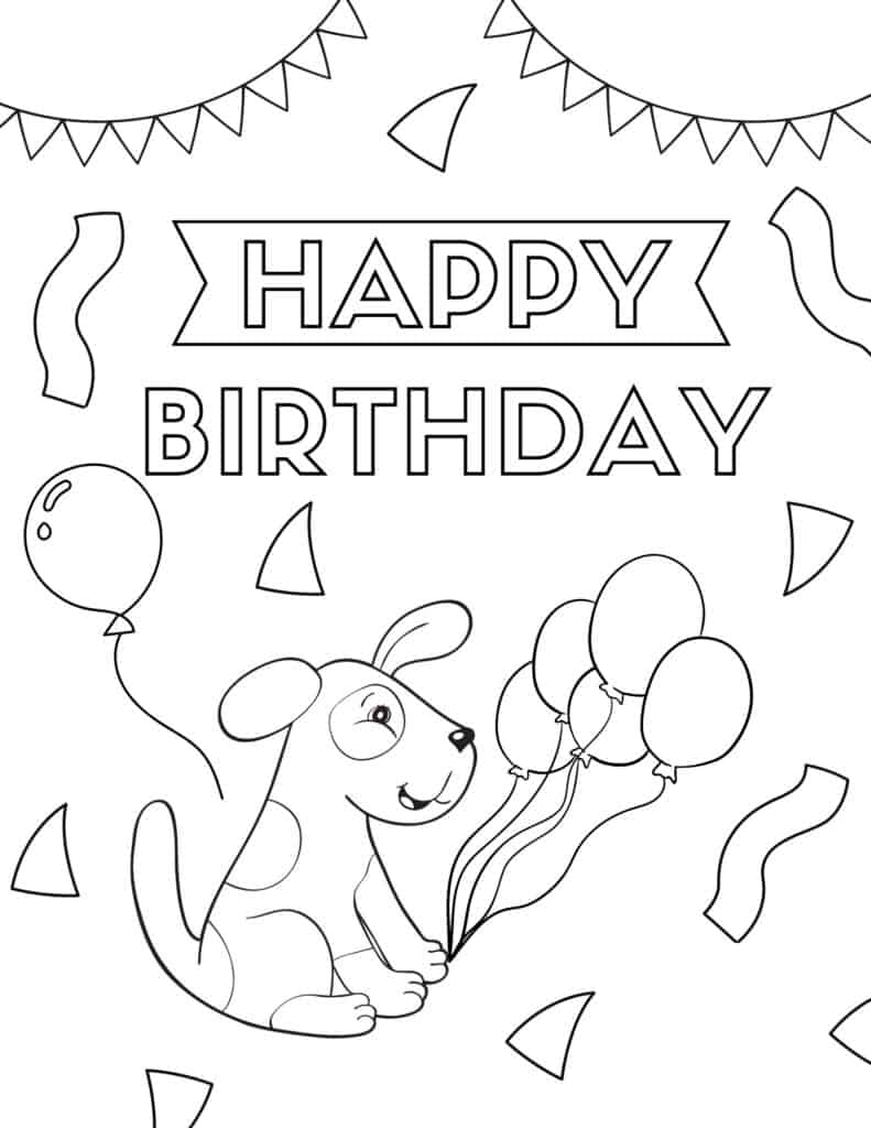 30 Free Printable Happy Birthday Coloring Pages for Kids – All American ...