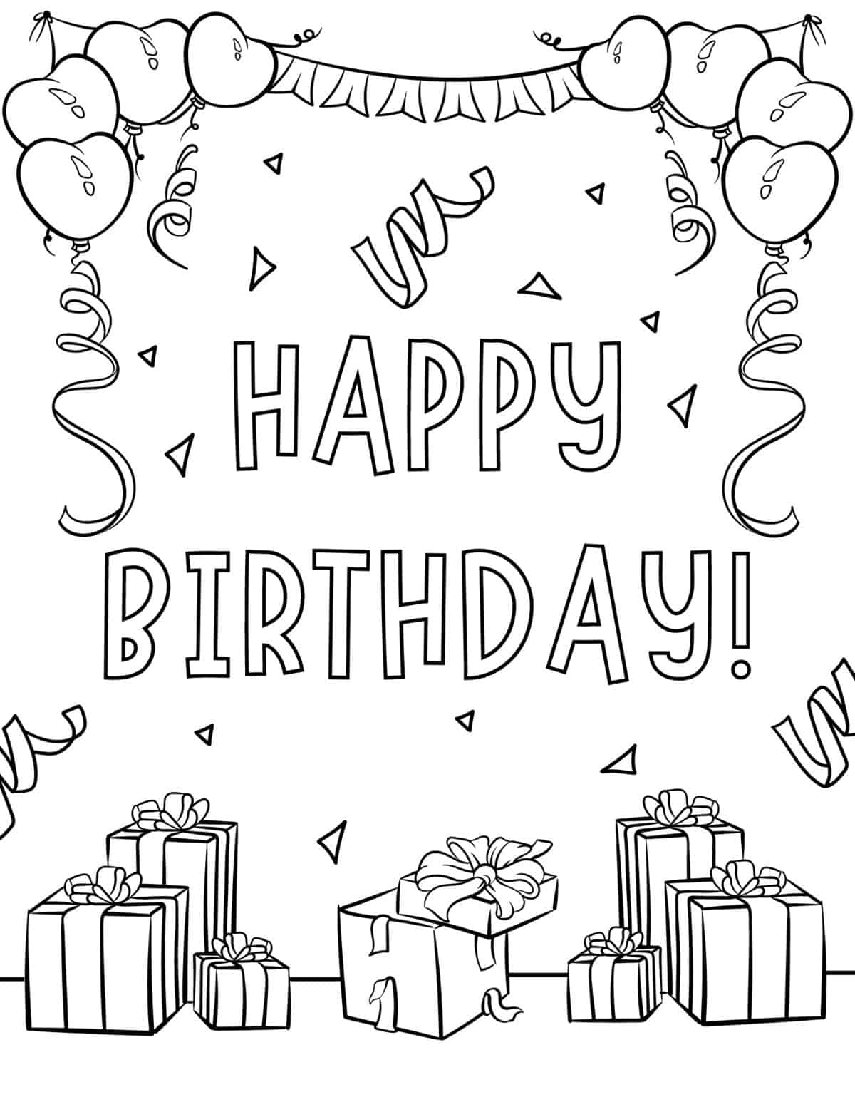 birthday present coloring page