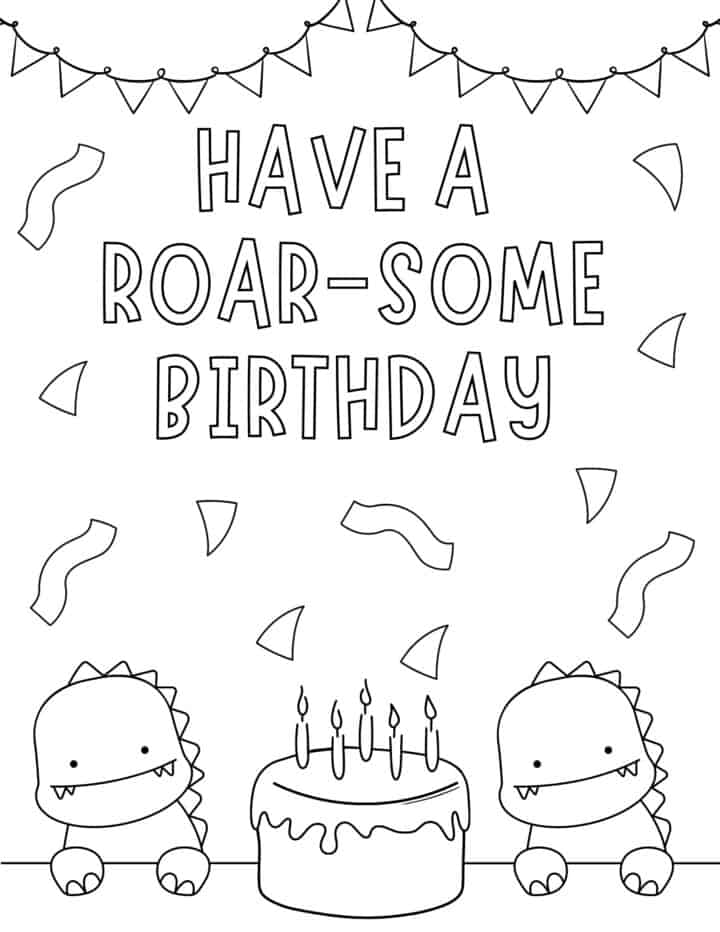 30 Free Printable Happy Birthday Coloring Pages for Kids - Prudent