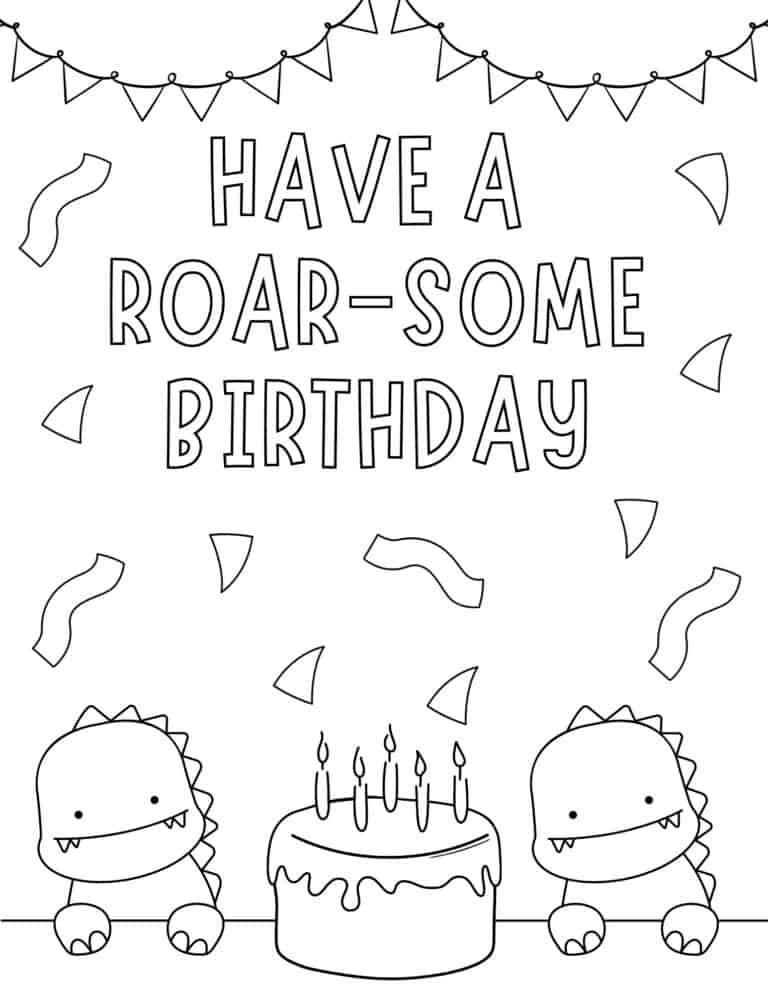 30 Free Printable Happy Birthday Coloring Pages for Kids - Prudent ...