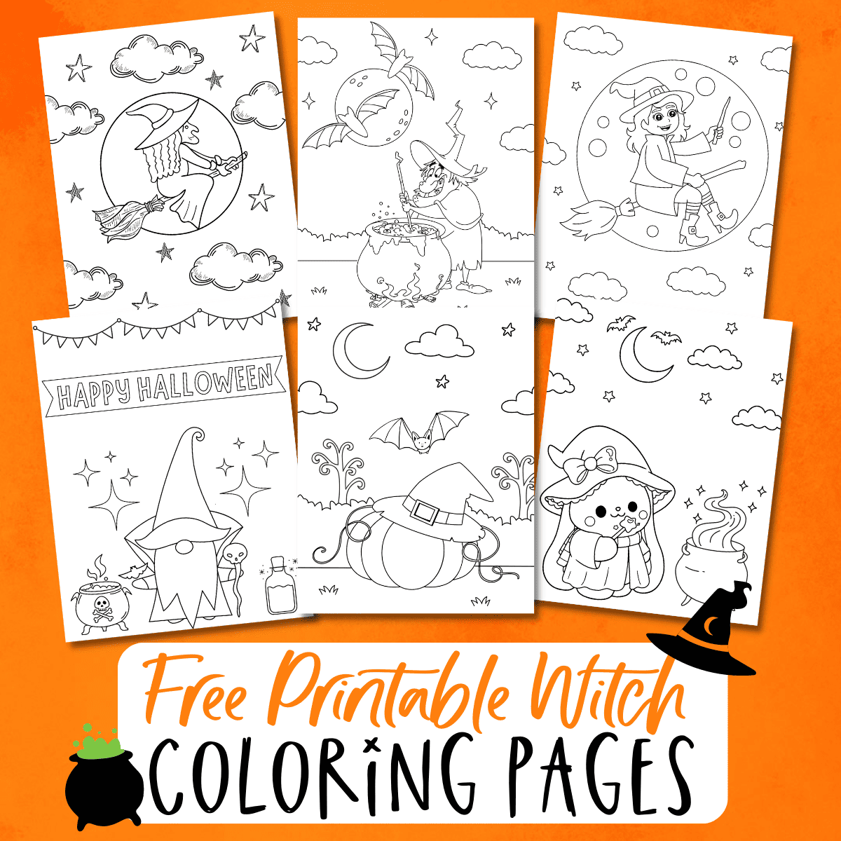 Free Halloween Witch Coloring Pages - Prudent Penny Pincher