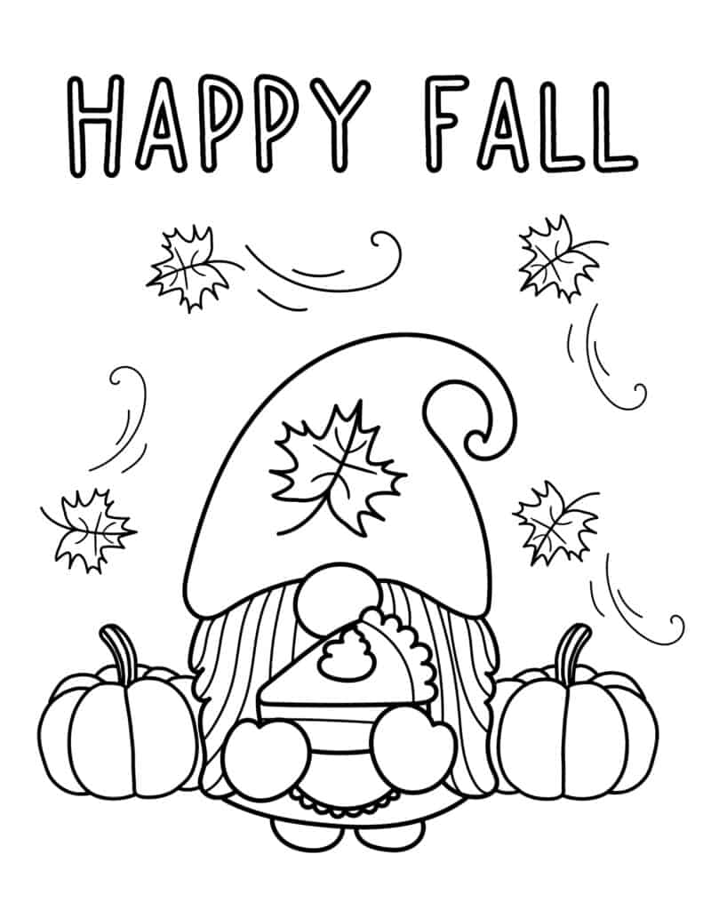 Happy Fall Y'all gnome holding pumpkin pie