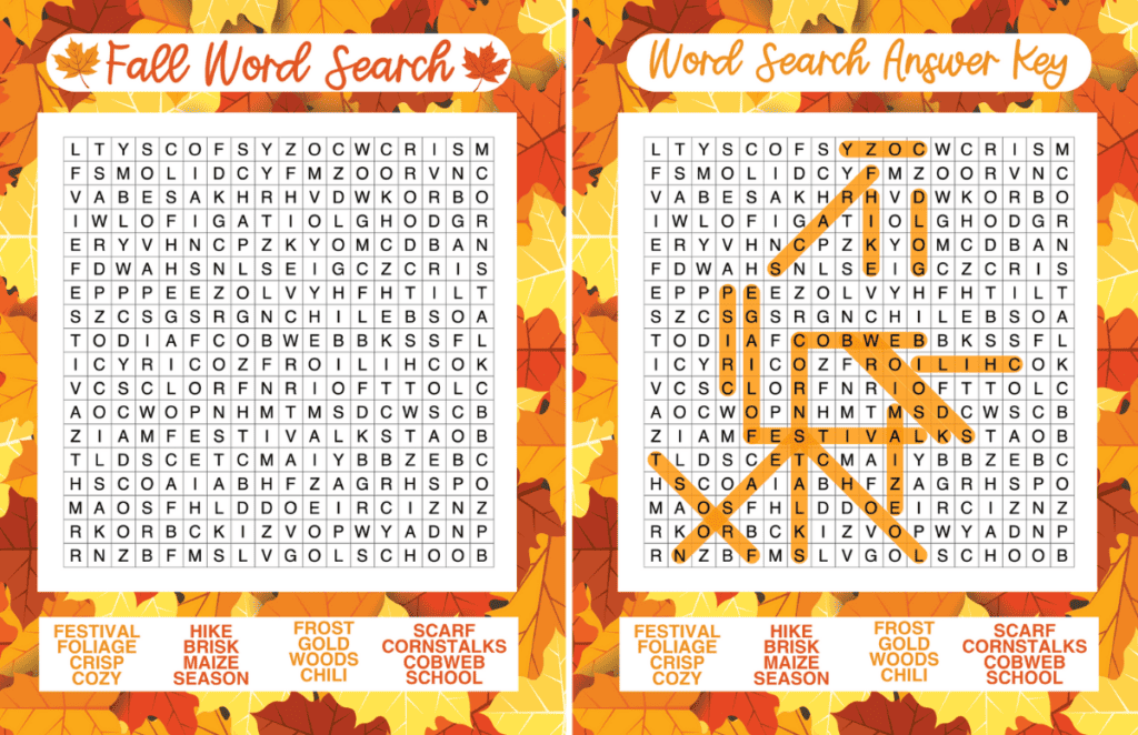 printable word game with answer key