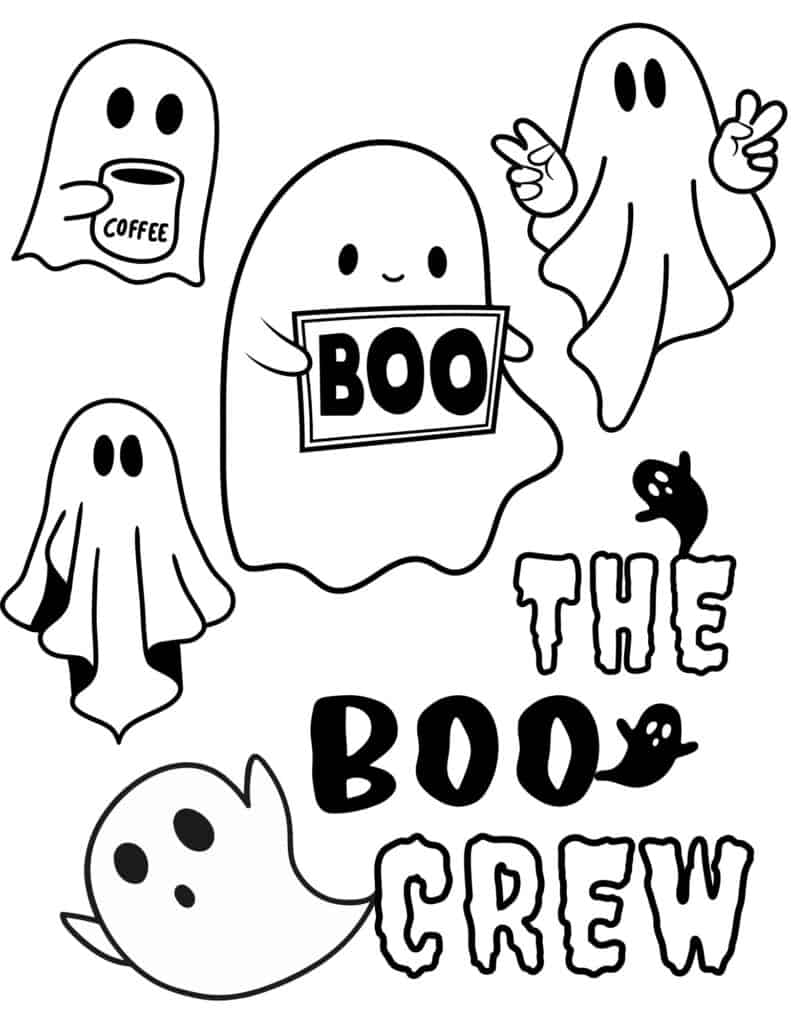the boo crew coloring page