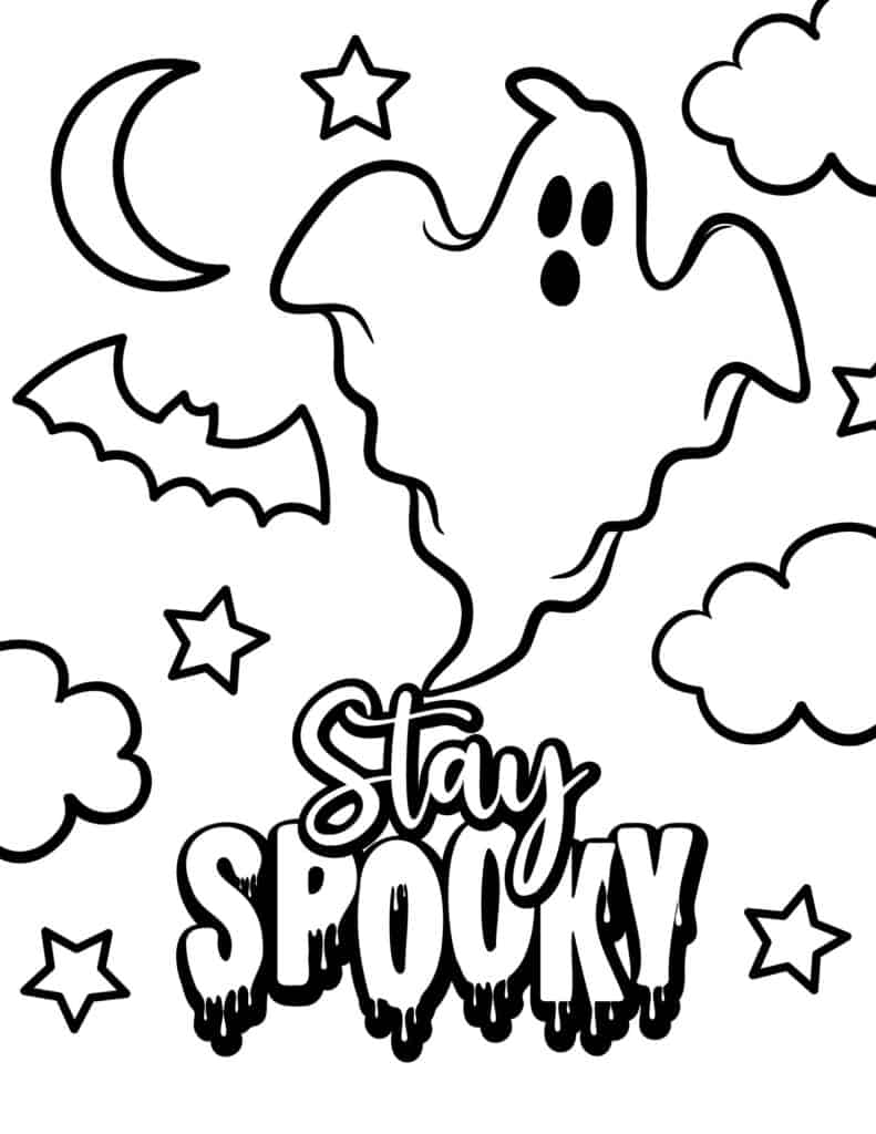 stay spooky coloring page