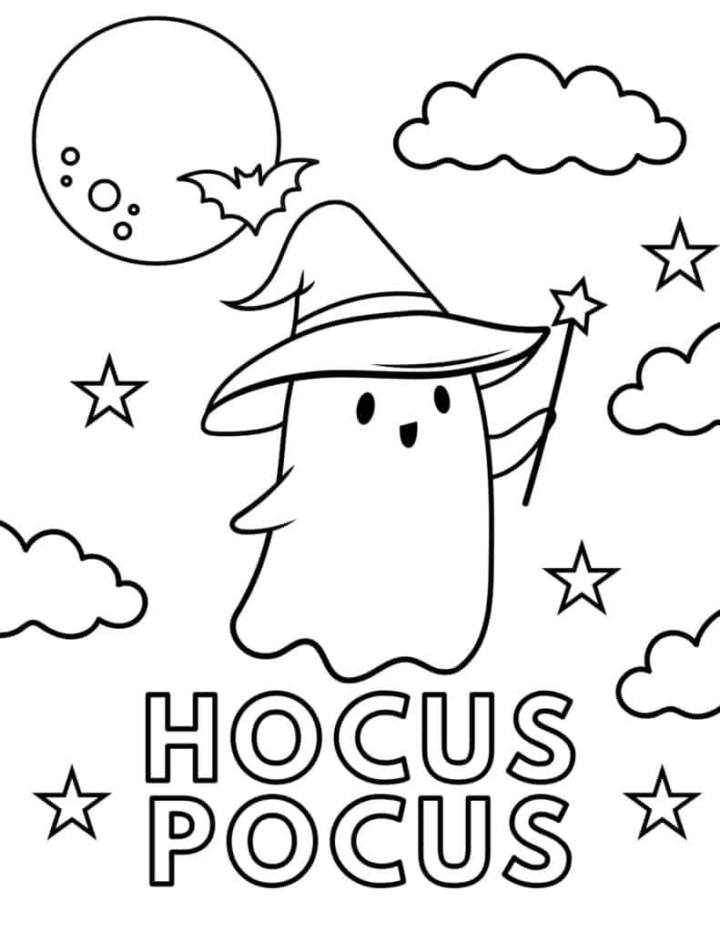 witch ghost Hocus Pocus coloring page