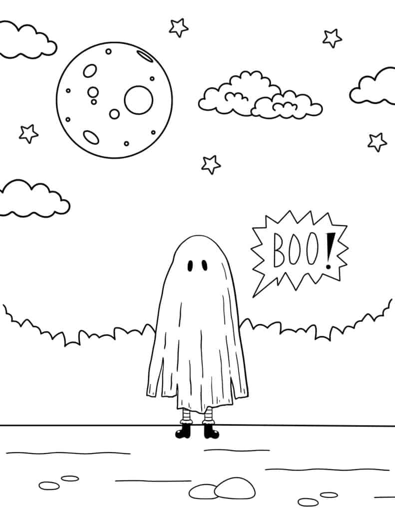 kid wearing ghost costume
