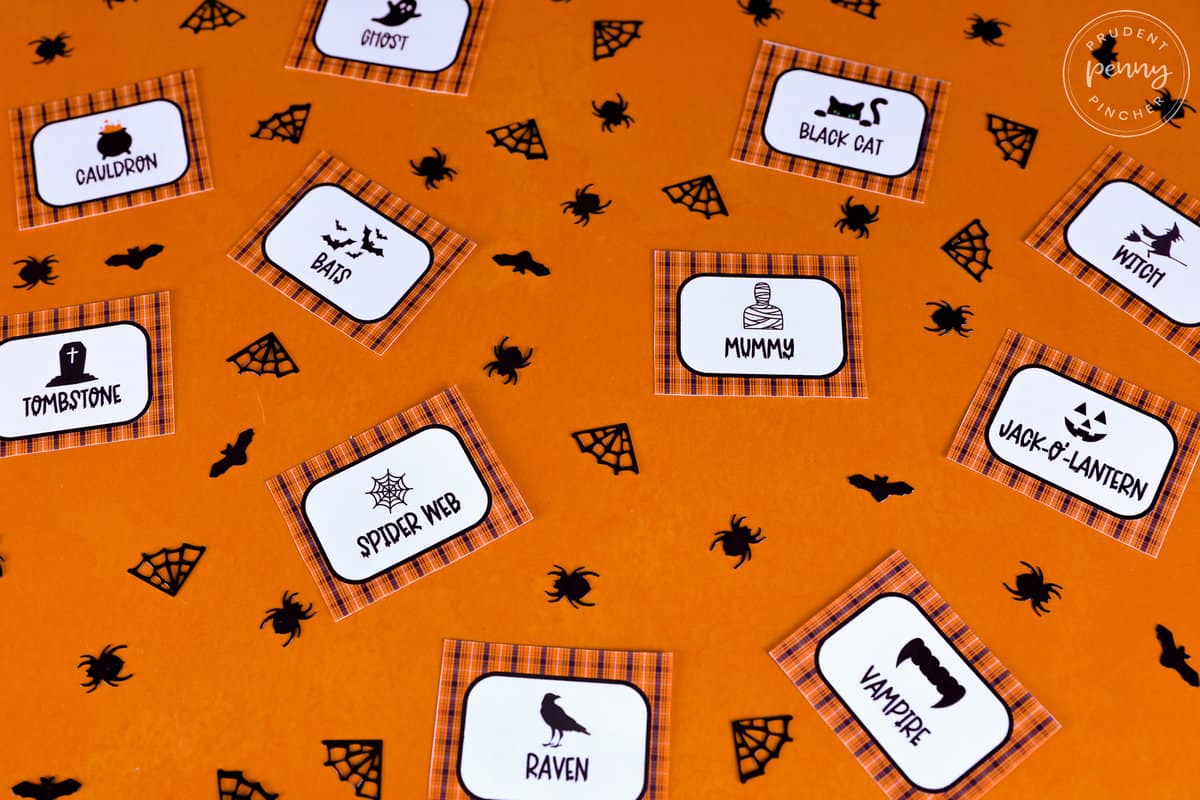 game cards on orange table