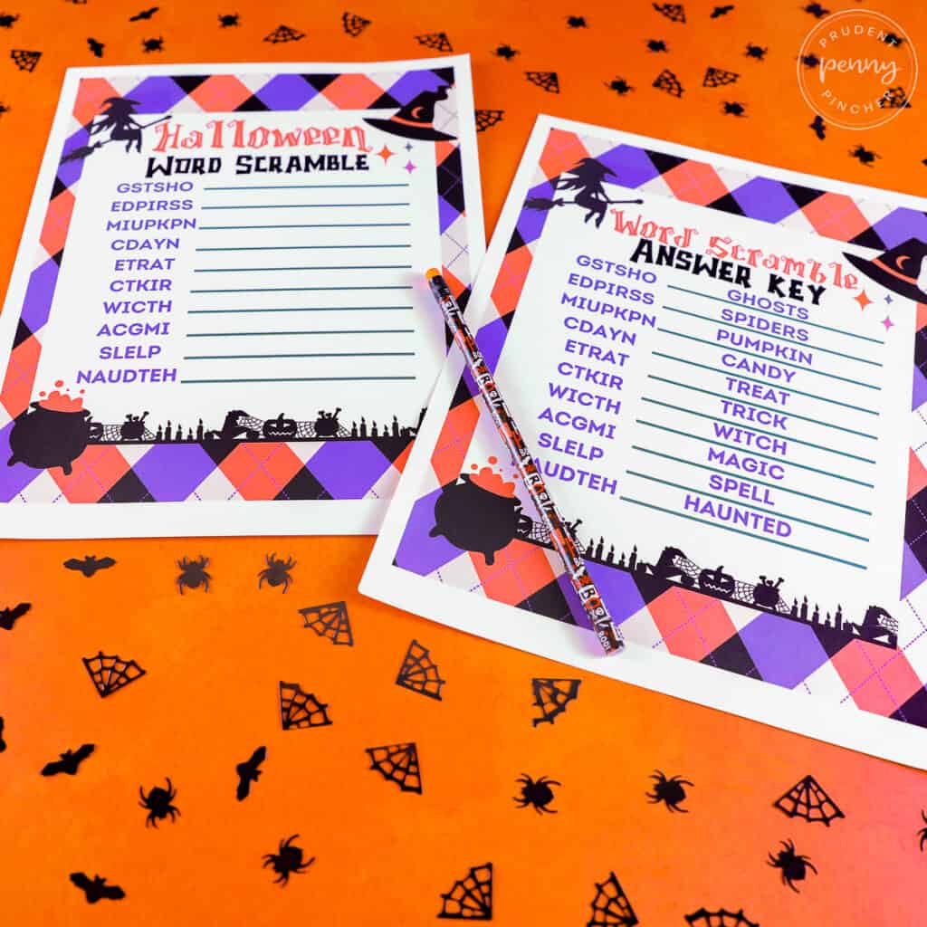 free printable halloween word scramble