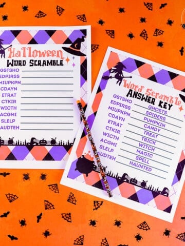 halloween word scramble