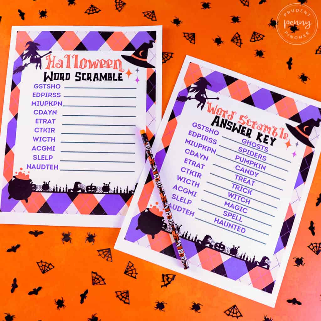 halloween word game for kids