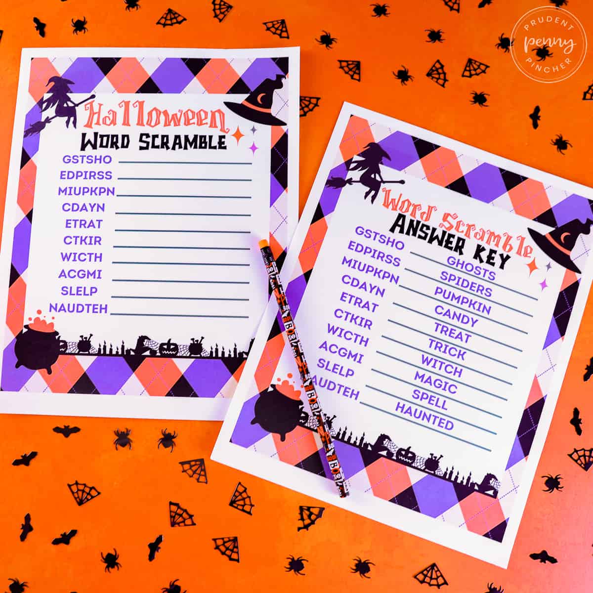 Halloween word scramble game