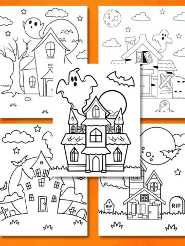 haunted house coloring pages