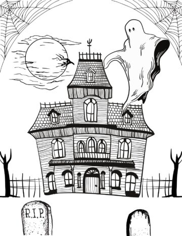 Free Printable Haunted House Coloring Pages - Prudent Penny Pincher