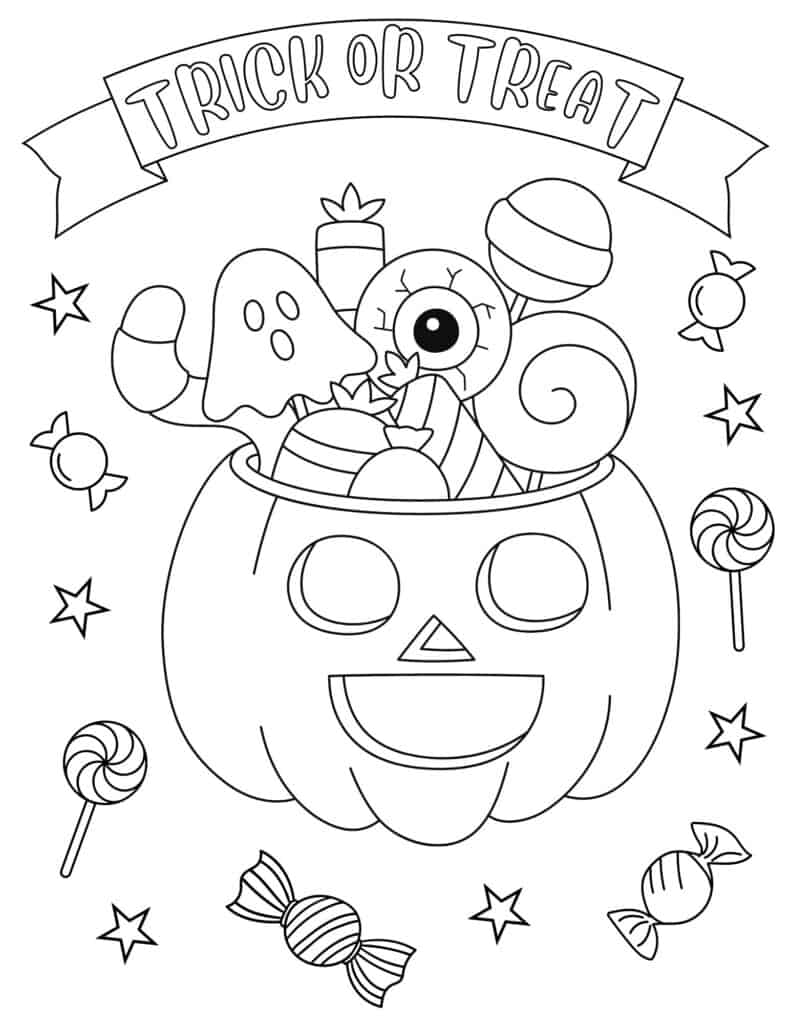trick or treat coloring page