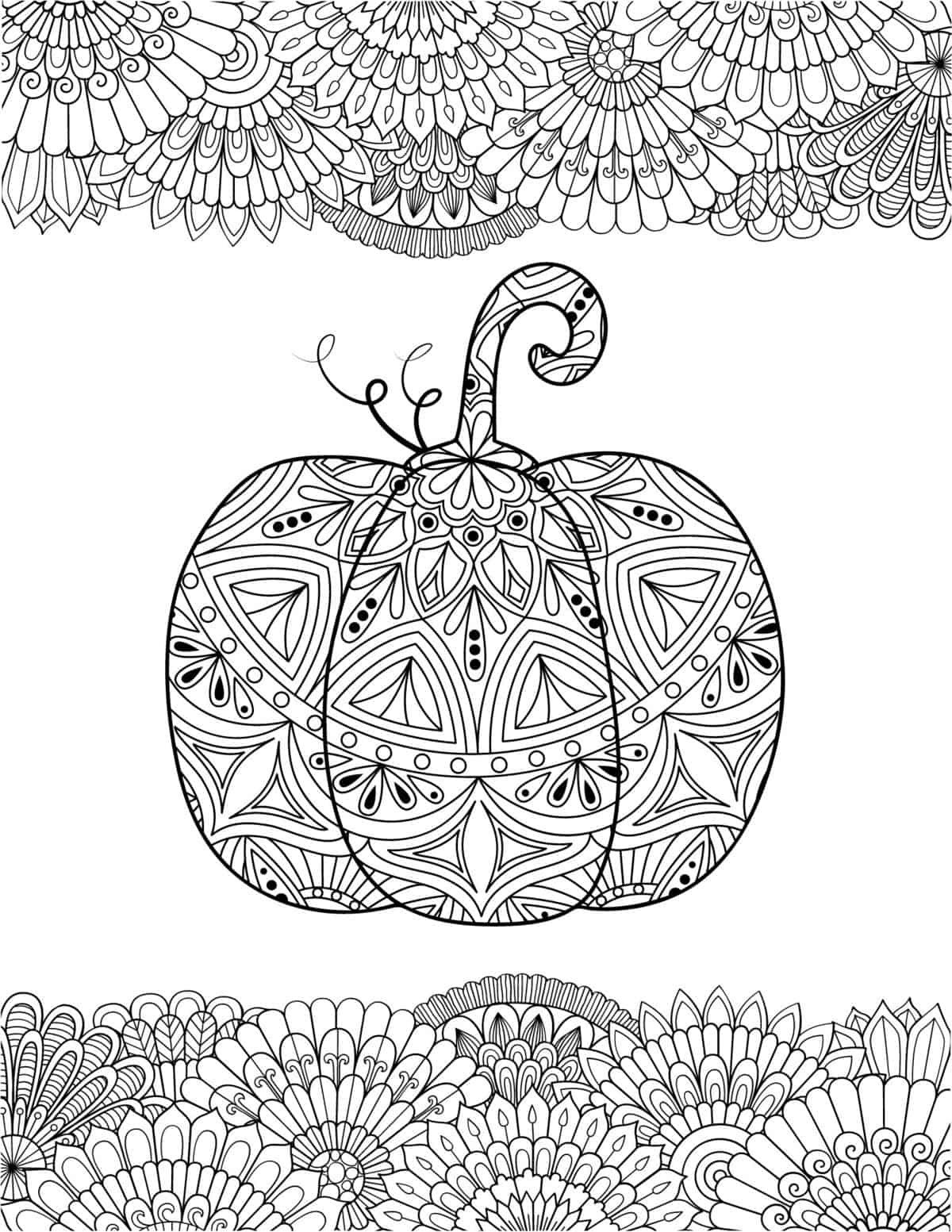 pumpkin mandala coloring page