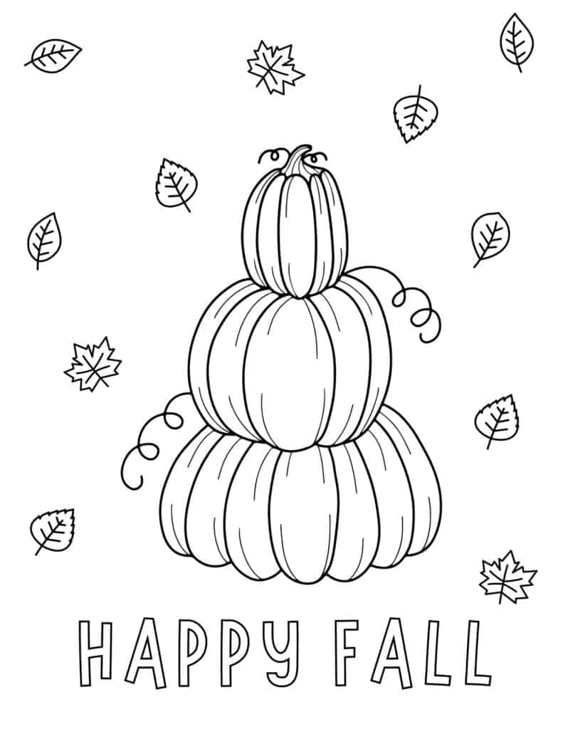 happy fall pumpkin stack