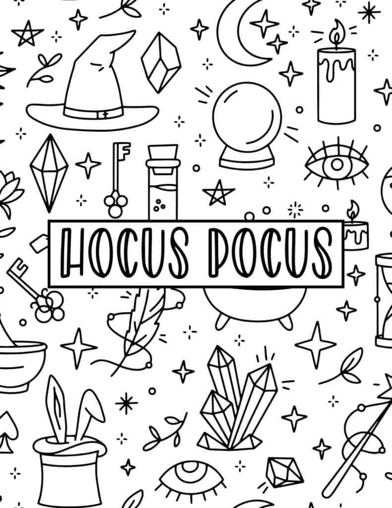 Hocus Pocus coloring sheet