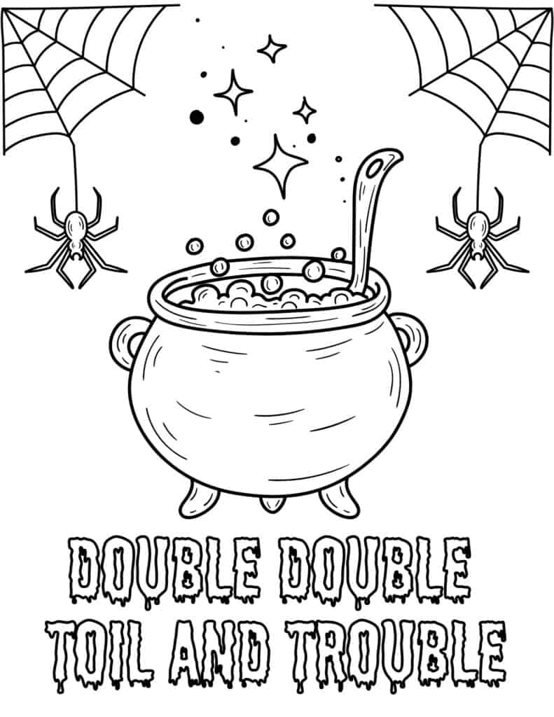 witch cauldron coloring page