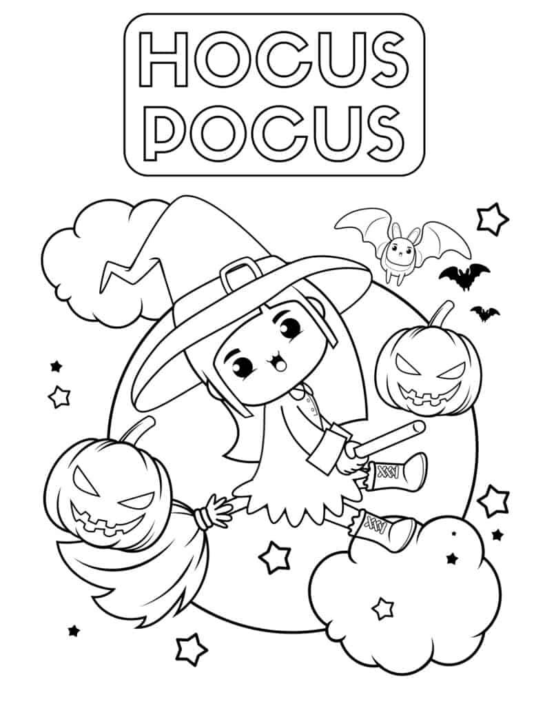 Hocus Pocus little witch coloring page