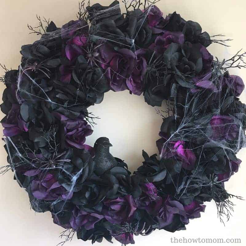 black rose wreath