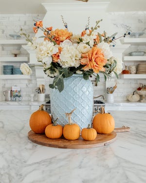 Blue and Orange Centerpiece