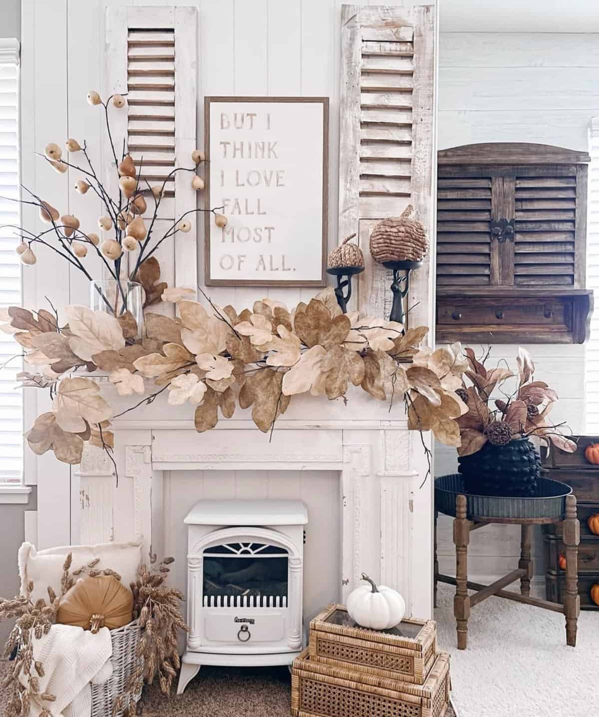 cozy cottage fall mantel