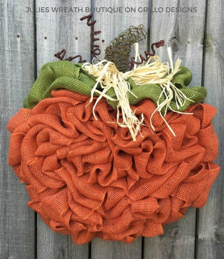 burlap pumpkin wreath