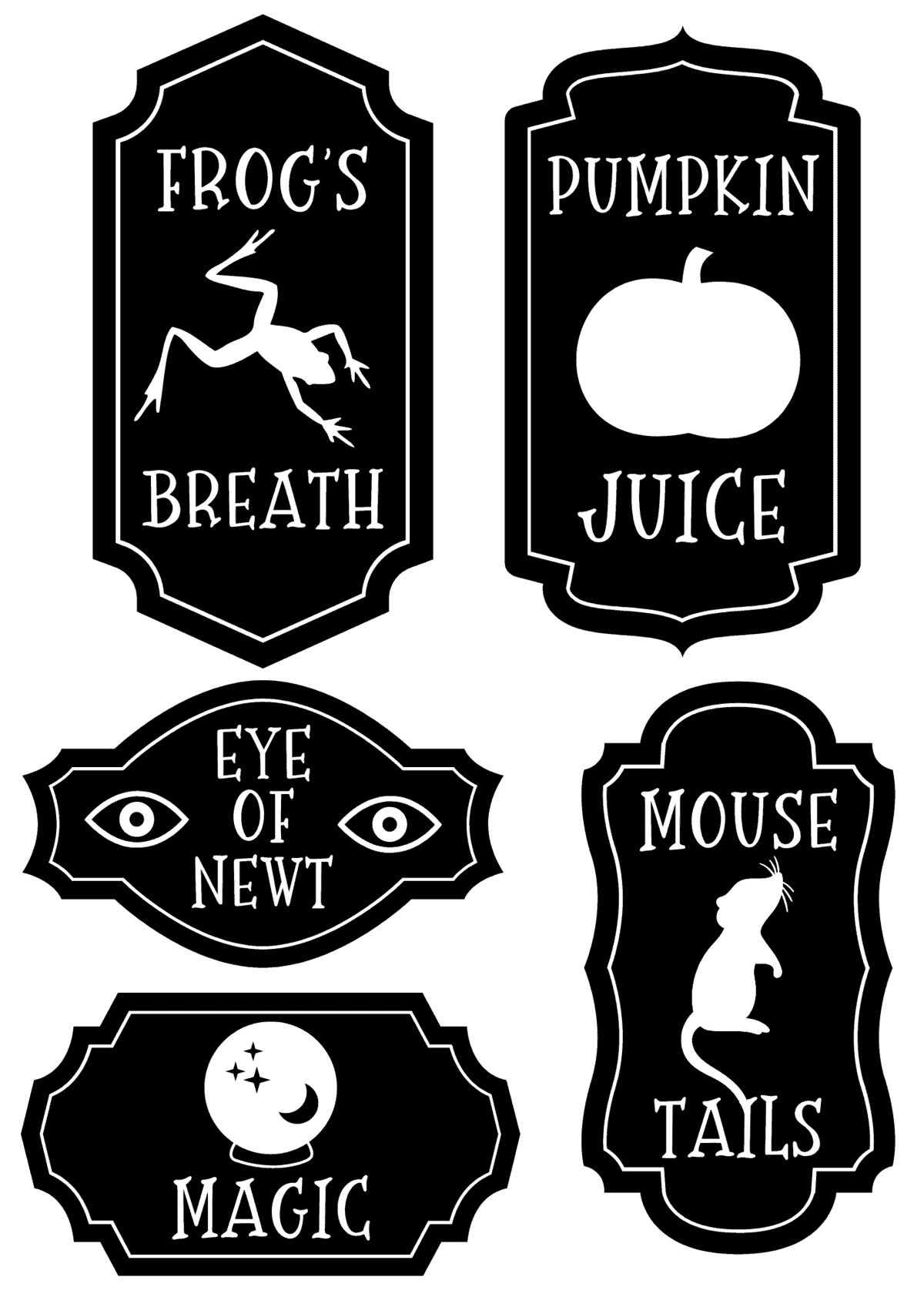 potion label bottles