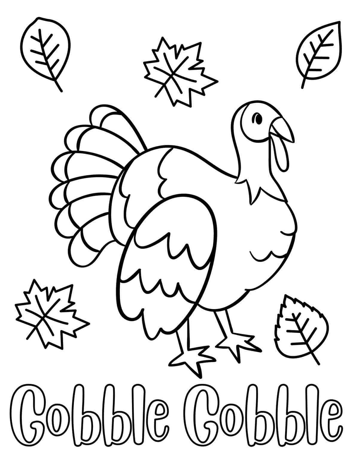 gobble gobble coloring page