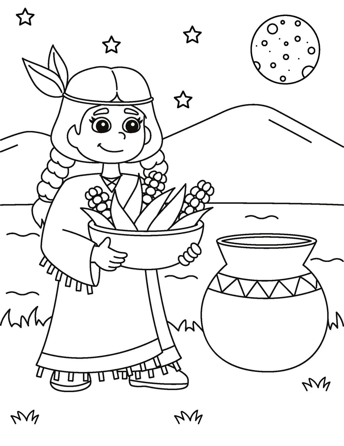 indian coloring sheet